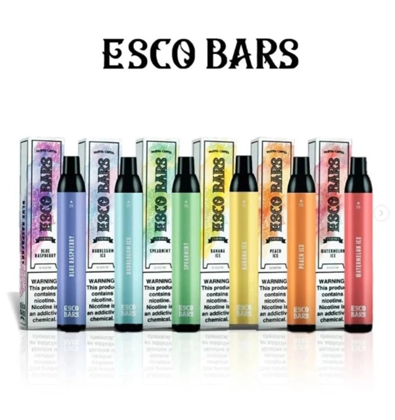 The Esco Bars 6ml E-Liquid Capacity 1000mAh Battery 2500 Puffs Available 20 Flavors Disposable Vape