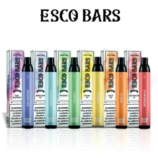 The Esco Bars 6ml E-Liquid Capacity 1000mAh Battery 2500 Puffs Available 20 Flavors Disposable Vape