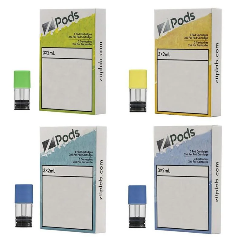 Authentic Zpods S Pods Cartridge Disposable E-Cigarettes 2ml 26 Options Prefilled Carts No Leaking Pod Battery Vape Pen Zpods