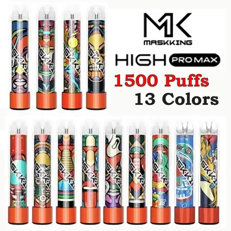 Masking High PRO Max Disposable Vape Electronic Cigarettes 1500 Puffs 4.5ml Cartridge Ready to Use Transparent Mouthpiece Bang XXL Mask