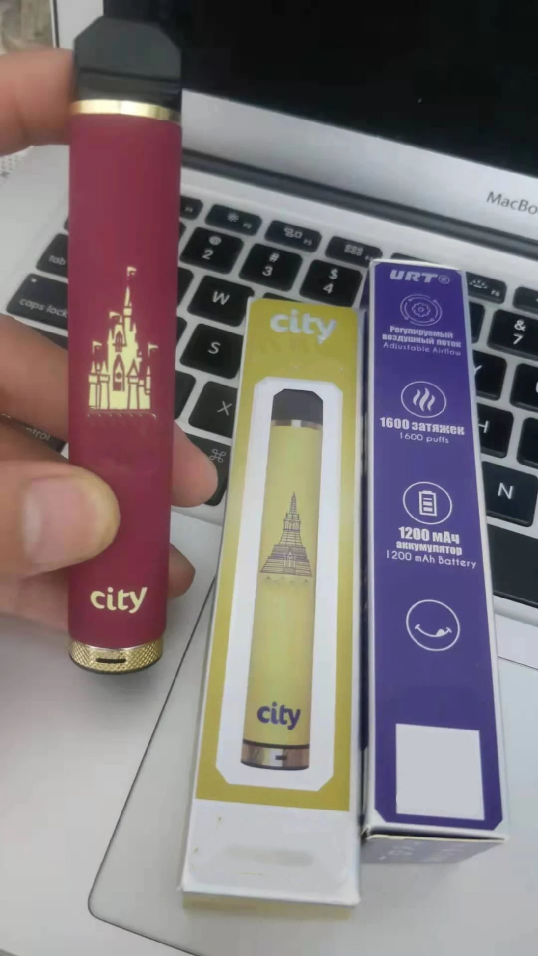 Russian Packing City 1600 Puffs Disposable Electronic Cigarette Device Vape Pen Starter Kits 1200mAh Battery 5.5ml Pre-Filled Vaporizer Shenzhen