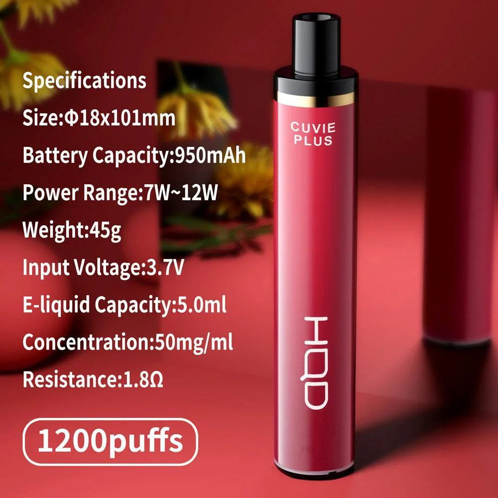 Hq. D Cuvi. E Plus Disposable Pod Device 850mAh Battery 5.0ml Cartridge Upto 1200 Puffs Vape Pen Kit Disposable Vape Sehnzhen Disposable I Vape