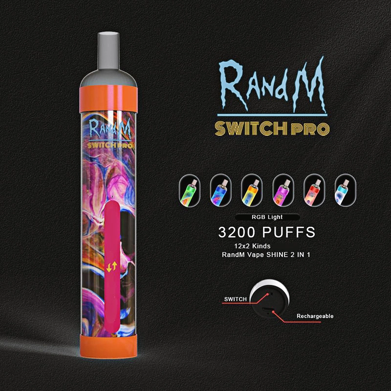 Original Wholesale Puff Plus Bar Randm Switch PRO (RGB light) -Rechargeable Disposable Vape Pen E-Cigarette