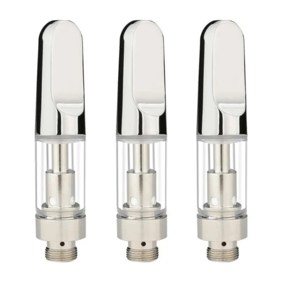 Hot Selling Ceramic Coil Flat Silver Cbcd Cartridges 1.0ml Glass Fit 510 Thick Cbcd Oil Atomizer