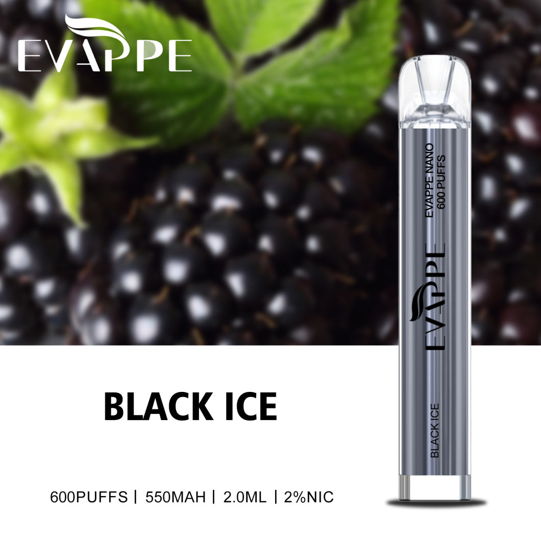 100% Original Evappe Nano 600 Puffs Crystal Electronic Cigarette Pod Device 550mAh Battery 2ml Liquid Capacity Disposable Vape