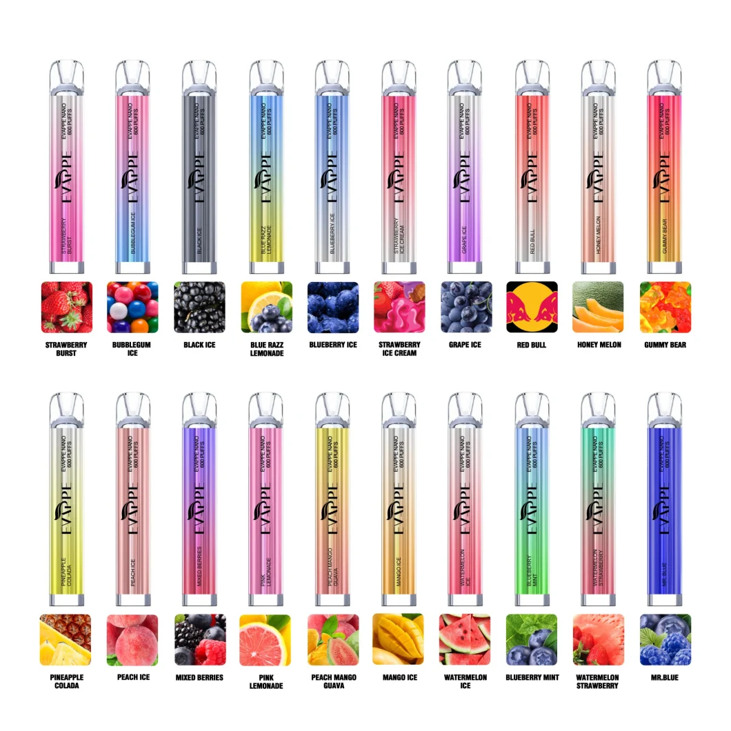 Wholesale 2022 Popular Products Evappe Nano 600 Puffs High PRO Vape Pen Disposable Vape