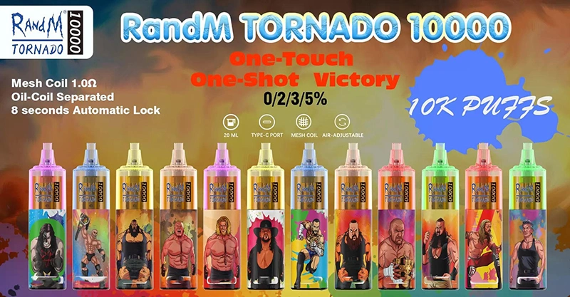 New Arrival 12 Flavors Disposable Vape Stick 10000 Puffs 0% 2% 3% 5% Nicotine Randm Tornado 20ml Liquid Prefilled