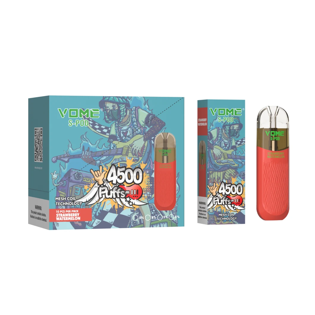 Factory Sale Nice Design Rechargeable Disposable Mesh Vape 4500 Puffs Vome S-Pod with 12 Flavors