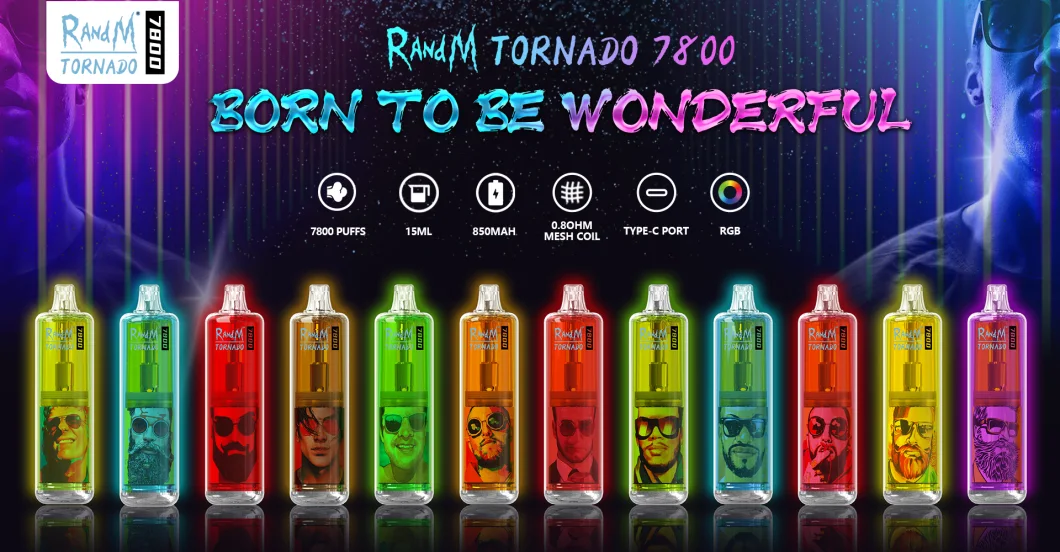 Randm New Tornado 7800 Puffs Disposable Vape Pod with RGB Light